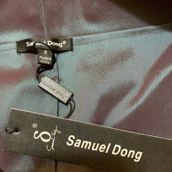 Samuel Dong v neck satin top with fold detail neckline NWT - Picture 10 of 16